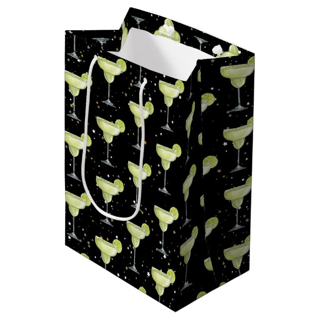 Margarita Cocktail Pattern Medium Gift Bag (Front Angled)