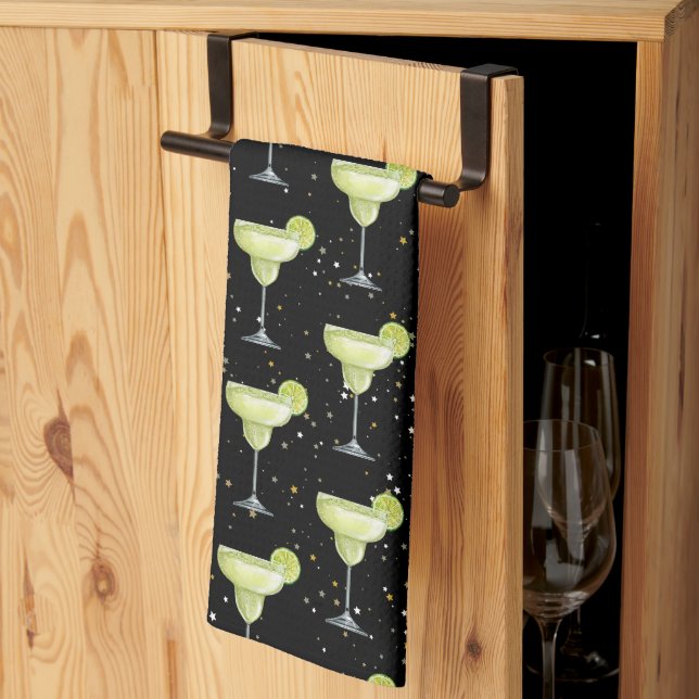 Margarita Cocktail Pattern Tea Towel (Thirds Fold)