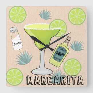 Margarita Cocktail Square Wall Clock