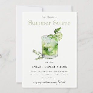 Margarita Cocktail Summer Soiree Cocktail Party Invitation