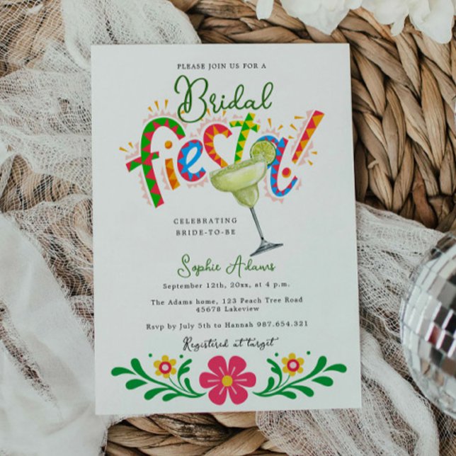 Margarita Coctail Mexican Fiesta Bridal Shower Invitation (Creator Uploaded)