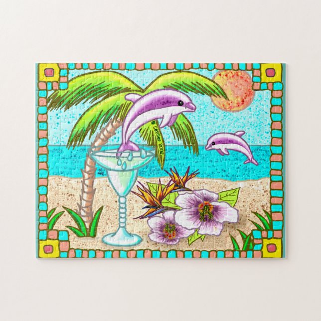 Margarita Dolphin Splash Jigsaw Puzzle (Horizontal)