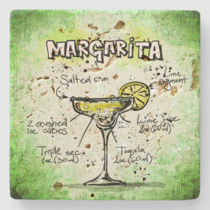 Margarita Drink Recipe Stone Coaster