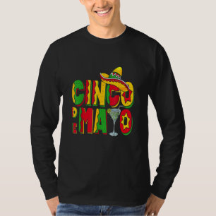 Margarita Drinking Mexican Party Sombrero Cinco De T-Shirt