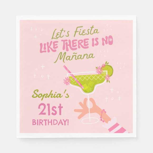 Margarita Fiesta Adult Birthday Party Napkins (Front)