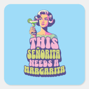 Margarita Fiesta Cocktail Party Celebration Square Sticker