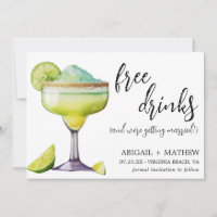 Margarita Funny Drink Trendy Modern Photo Wedding