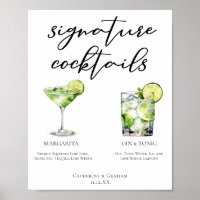 Margarita Gin & Tonic Signature Cocktails Menu