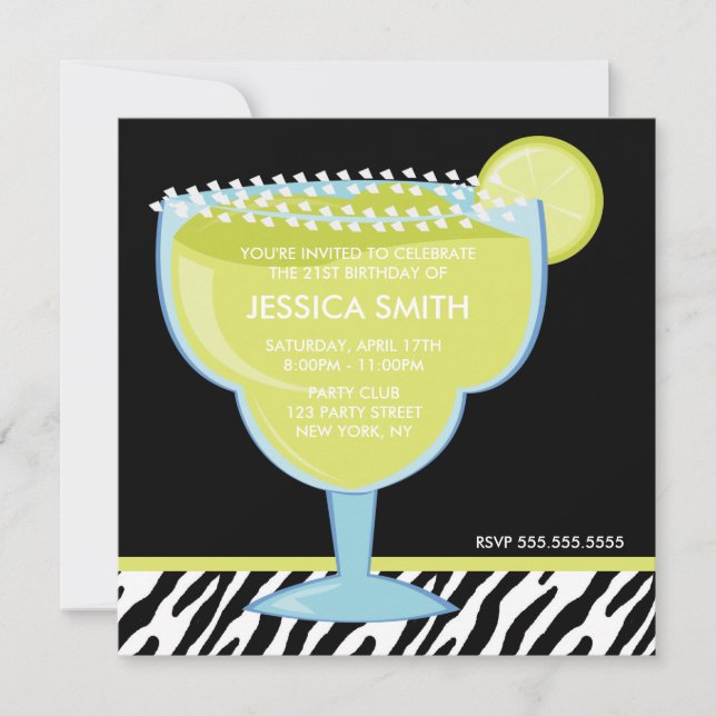 Margarita Glass Party Invitation (Front)