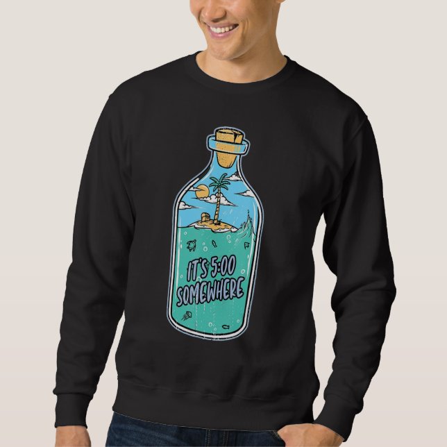 Margarita Gnome It s 5 o clock somewhere Palm Tree Sweatshirt (Front)