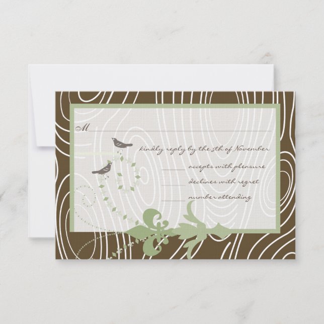 Margarita Green Brown Wood Grain Bird Response (Front)