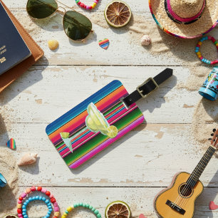 Margarita Lover Limes Tequila Mexico Serape Luggage Tag