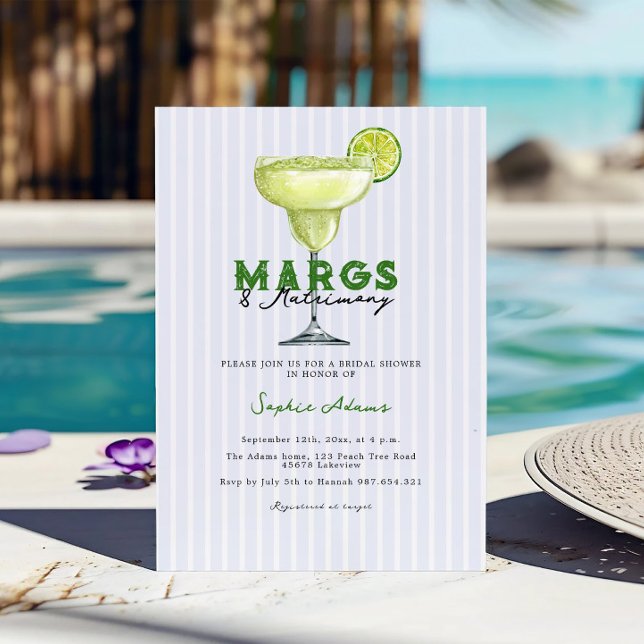 Margarita Margs & Matrimony Coctail Bridal Shower Invitation (Creator Uploaded)