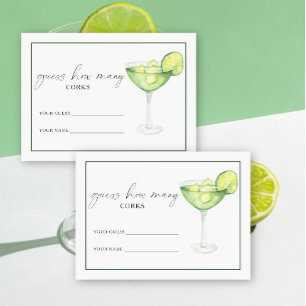 Margarita & Matrimony How many corks bridal game Enclosure Card