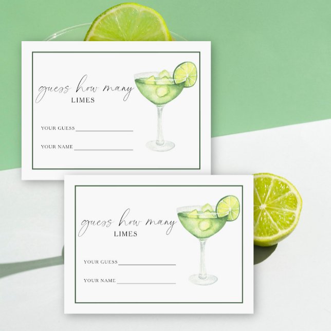 Margarita & Matrimony How many limes bridal game Enclosure Card (Creator Uploaded)