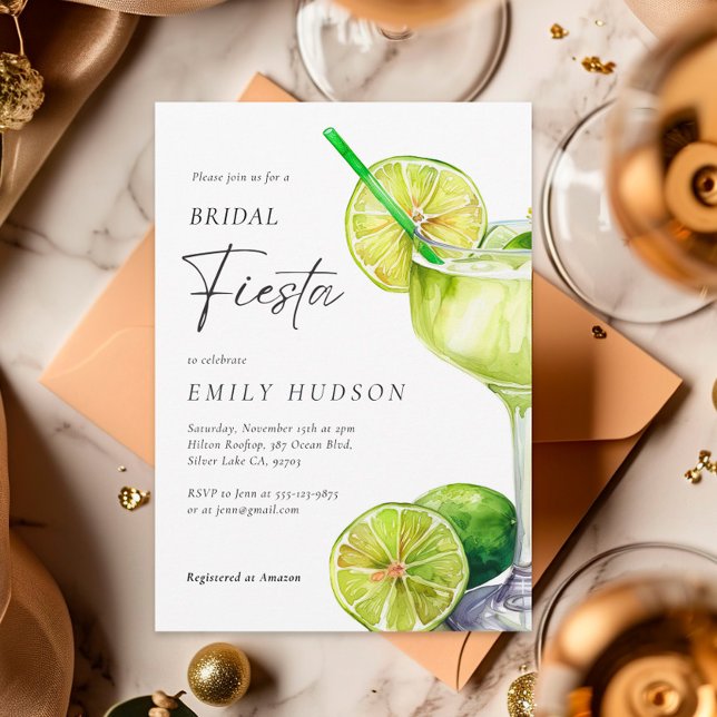 Margarita Mexican Fiesta Bridal Shower Invitation (Creator Uploaded)