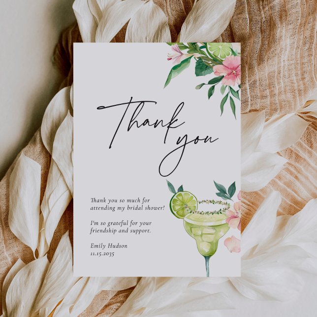 Margarita Mexican Fiesta Bridal Shower Thank You Card (Creator Uploaded)