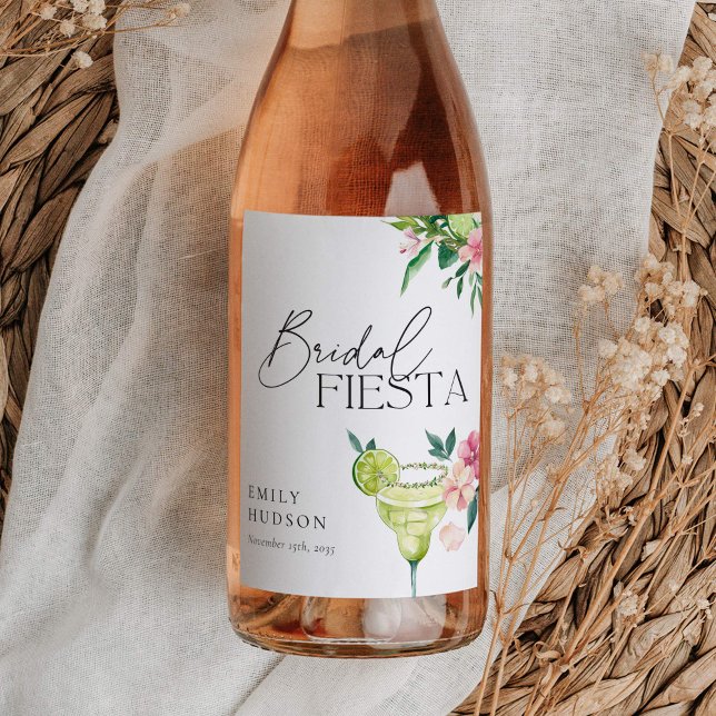Margarita Mexican Fiesta Bridal Shower Wine Label (Creator Uploaded)