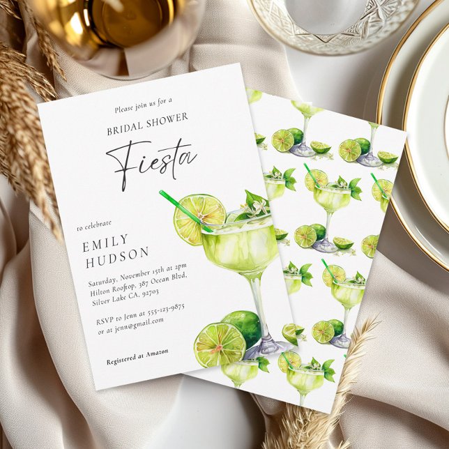 Margarita Mexican Fiesta Floral Bridal Shower Invitation (Creator Uploaded)