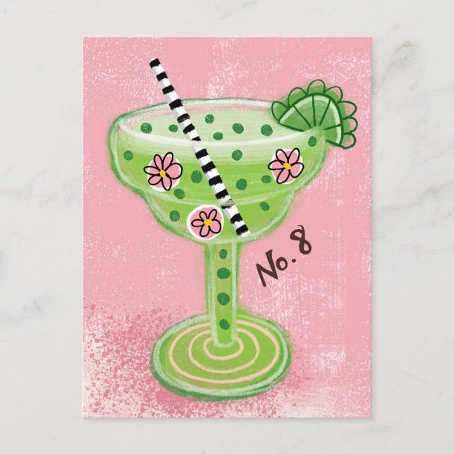 Margarita On Pink Postcard (Front)