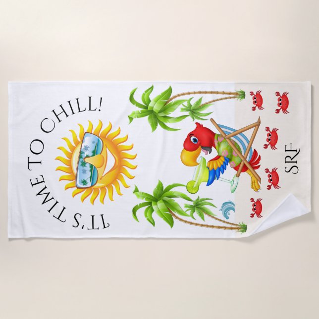 Margarita Parrot Beach Towel (Front)