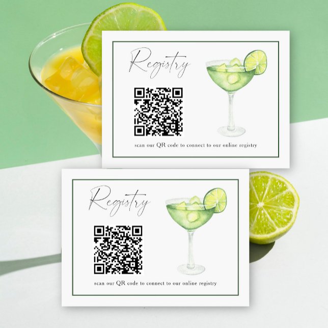 Margarita QR code bridal shower registry  Enclosure Card (Creator Uploaded)