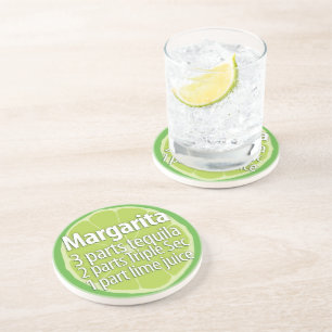 Margarita Recipe Coaster, Cocktail Recipe Coaster