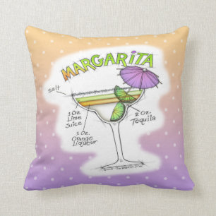 MARGARITA RECIPE COCKTAIL ART CUSHION