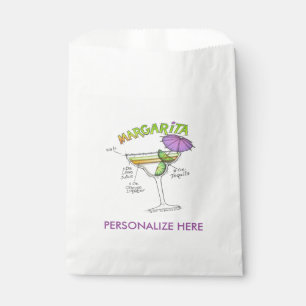 MARGARITA RECIPE COCKTAIL ART FAVOUR BAGS