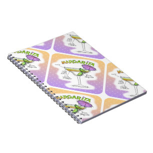 MARGARITA RECIPE COCKTAIL ART SPIRAL NOTEBOOK