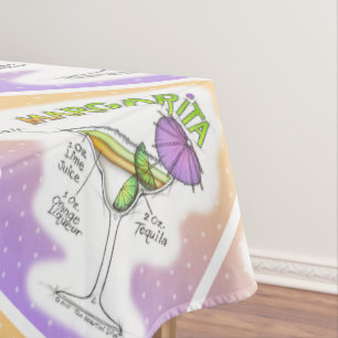 MARGARITA RECIPE COCKTAIL ART TABLECLOTH