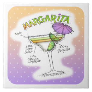 MARGARITA RECIPE COCKTAIL ART TILE