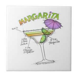 MARGARITA RECIPE COCKTAIL ART TILE