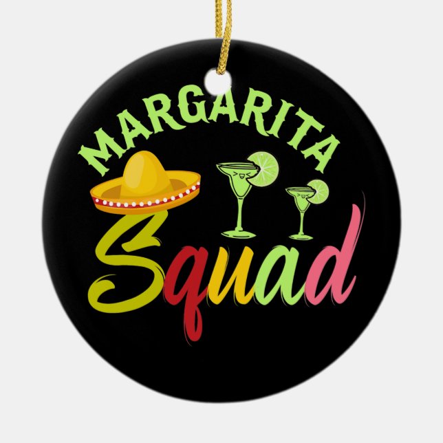 Margarita Squad Funny Cinco de Mayo Men Women Ceramic Tree Decoration (Front)