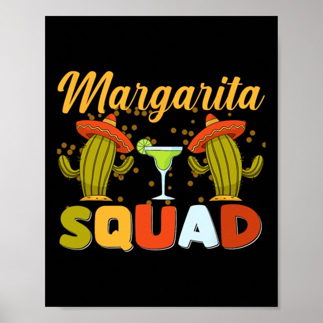 Margarita Squad Funny Cinco De Mayo  Poster (Front)