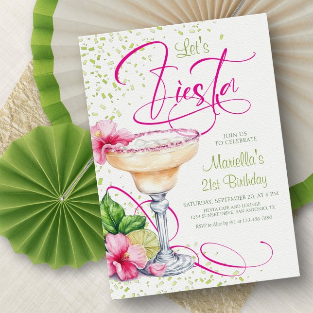Margarita Tropical Floral Birthday Invitation (Creator Uploaded)