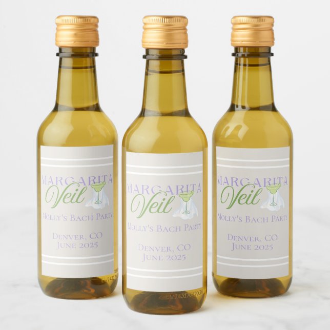 Margarita Veil – Fun Bachelorette Party Wine Label (Bottles)