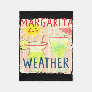 Margarita weather retro summer beach vacation fleece blanket
