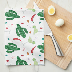 Margaritas and Chilli Peppers Fiesta Theme Tea Towel