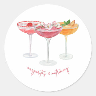 Margaritas and Matrimony Colorful Margaritas Classic Round Sticker