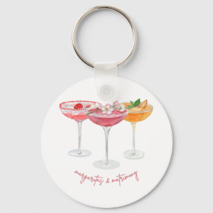 Margaritas and Matrimony Colorful Margaritas Key Ring