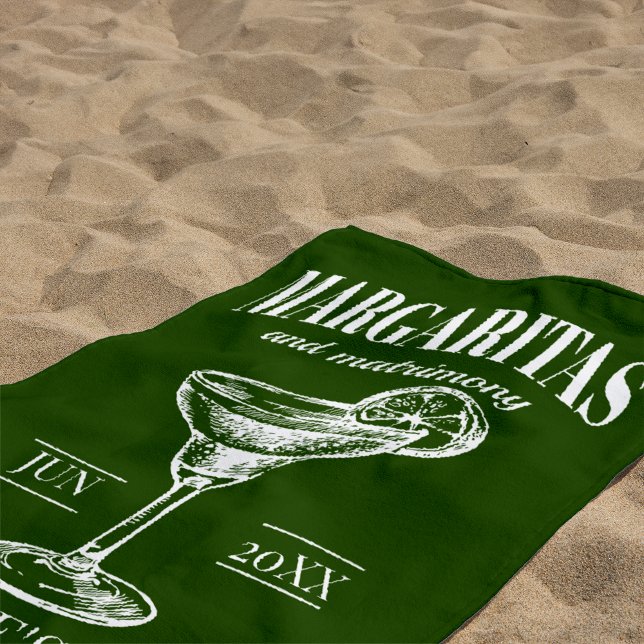 Margaritas And Matrimony Personalised Bachelorette Beach Towel (Creator Uploaded)