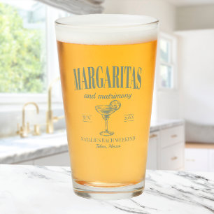 Margaritas And Matrimony Personalised Bachelorette Glass