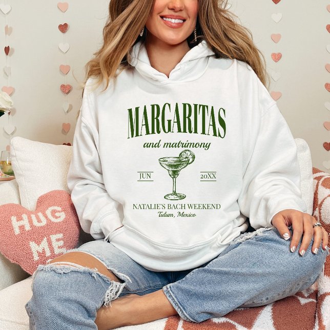Margaritas And Matrimony Personalised Bachelorette Hoodie (Creator Uploaded)