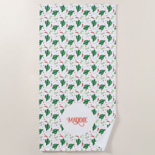 Margaritas, Chilli Peppers, and Cactus Fiesta Beach Towel