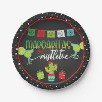 Margaritas & Mistletoe Christmas Party Plate