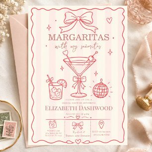 Margaritas pool scribble Party Cocktail Bridal Invitation