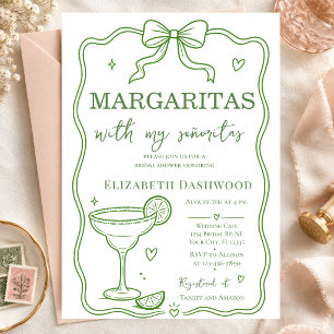 Margaritas pool scribble Party Cocktail Bridal  Invitation