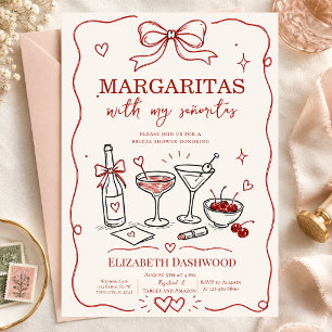 Margaritas pool scribble Party Cocktail Bridal  Invitation