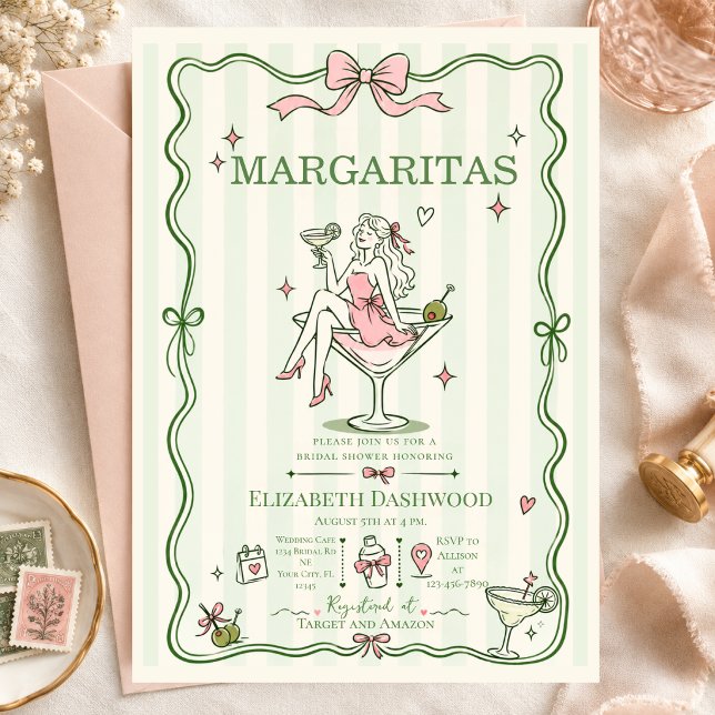 Margaritas pool scribble Party Cocktail Bridal  Invitation (Creator Uploaded)